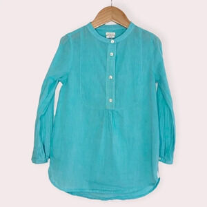 Crewcuts‎ blouse long sleeve tunic aqua blue size 4-5 years